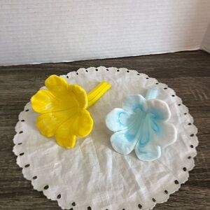 Hand Blown Slag Glass Flowers